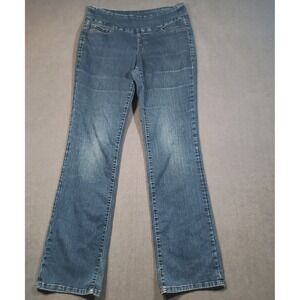 Jag Jeans Pull On Pants Womens 10L Blue Denim Straight Leg Stretch Long